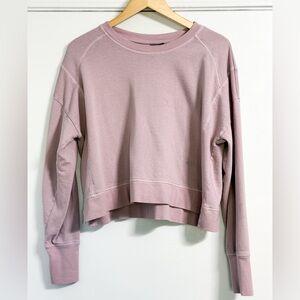 Sweaty Betty Dusty Rose Pink Cropped Crewneck Sweatshirt US 10 Athleisure